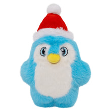 Load image into Gallery viewer, Plush penguin toy wearing a red Santa hat on a white background
