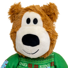 Load image into Gallery viewer, Plush bear toy with a green sweater on a white background
