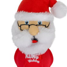 Load image into Gallery viewer, Plush toy resembling Santa Claus with a red hat and beard, wearing glasses and a red 'KONG Wubba' shirt on a white background.
