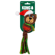 Load image into Gallery viewer, Kong Christmas-themed dog toy with a bear design, red Santa hat, and green scarf on a white background.
