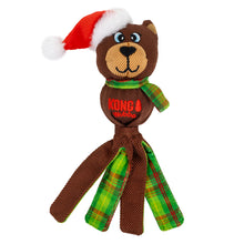 Load image into Gallery viewer, Dog toy shaped like a bear with a Santa hat and scarf on a white background
