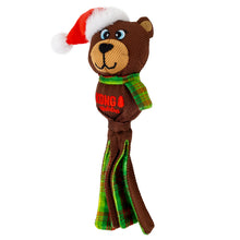 Load image into Gallery viewer, Dog toy shaped like a bear with a Santa hat and scarf on a white background
