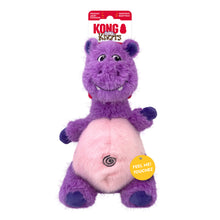 Load image into Gallery viewer, Purple hippo-shaped toy with pink belly and 'Kong' branding on a white background
