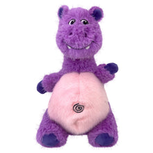 Load image into Gallery viewer, Purple plush toy with a pink belly on a white background
