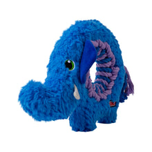 Load image into Gallery viewer, Blue plush elephant toy with a rope on a white background
