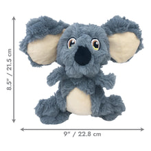 Load image into Gallery viewer, A plush koala toy centered on a white background with measurement arrows and text showing height as 8.5 inches / 21.

