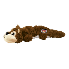Load image into Gallery viewer, Brown plush toy resembling a snake with a tag on a white background

