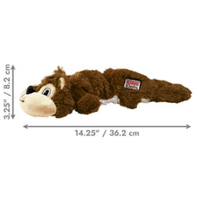Load image into Gallery viewer, Brown plush toy with dimensions labeled on a white background
