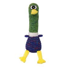 Load image into Gallery viewer, Toy duck with green head, yellow feet, and blue body on a white background
