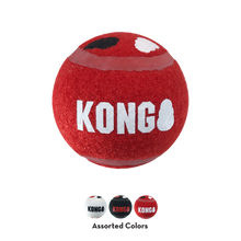 Load image into Gallery viewer, Red KONG dog toy on a white background with smaller toys in different colors below.

