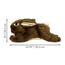 Load image into Gallery viewer, Brown plush toy with dimensions labeled on a white background
