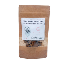 Load image into Gallery viewer, Brown paper bag of dog training treats with a label on a white background
