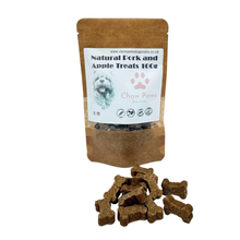 Load image into Gallery viewer, Dog treats with a 'Chow Paws' packaging on a white background
