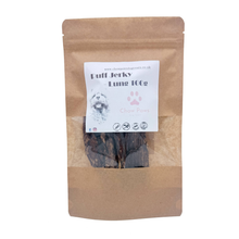 Load image into Gallery viewer, Kraft paper packaging of Puff Jerky Lung for dogs with a label on a white background
