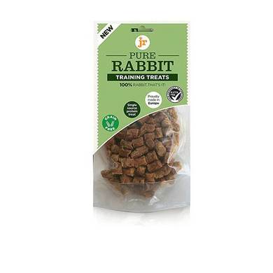 Package of Pure Rabbit training treats on a white background