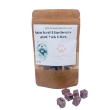 Load image into Gallery viewer, Bag of Smoked Blueberry and Yak Bites with treats on a white background
