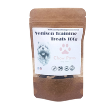 Load image into Gallery viewer, Brown package of Venison Training Treats 100g by Chow Paws on a white background

