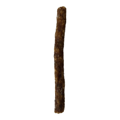 Long, thin, brown stick-like object on a white background