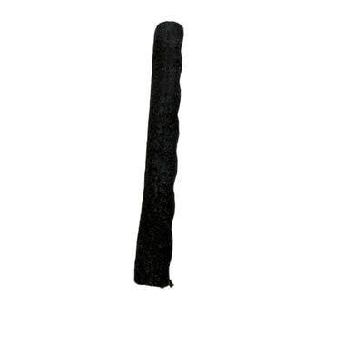 Black textured Zebra Sausage Stick on a white background