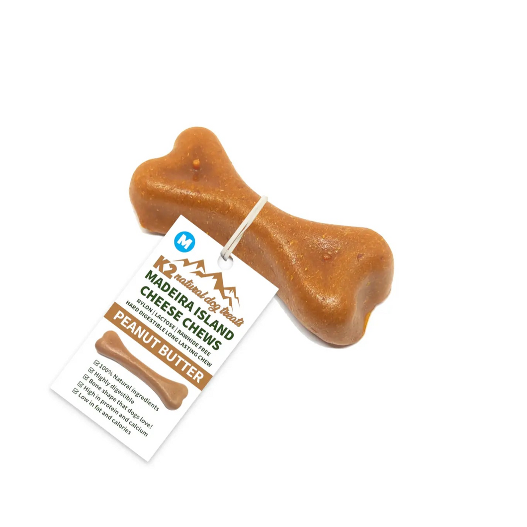 K2 Madeira Island Cheese Chews Peanut Butter Medium 60g