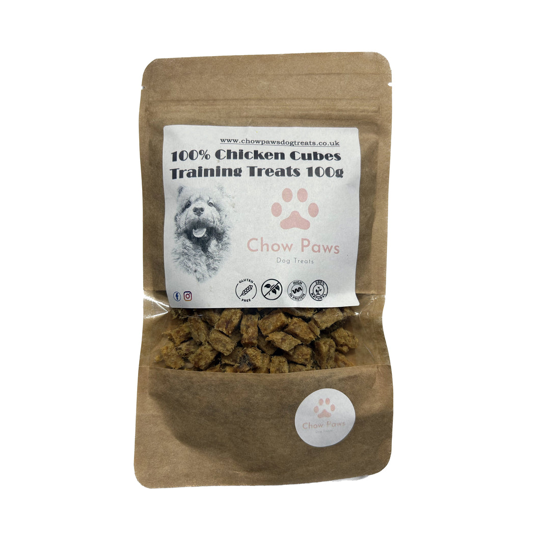100% Chicken Cubes Training Treats 100g