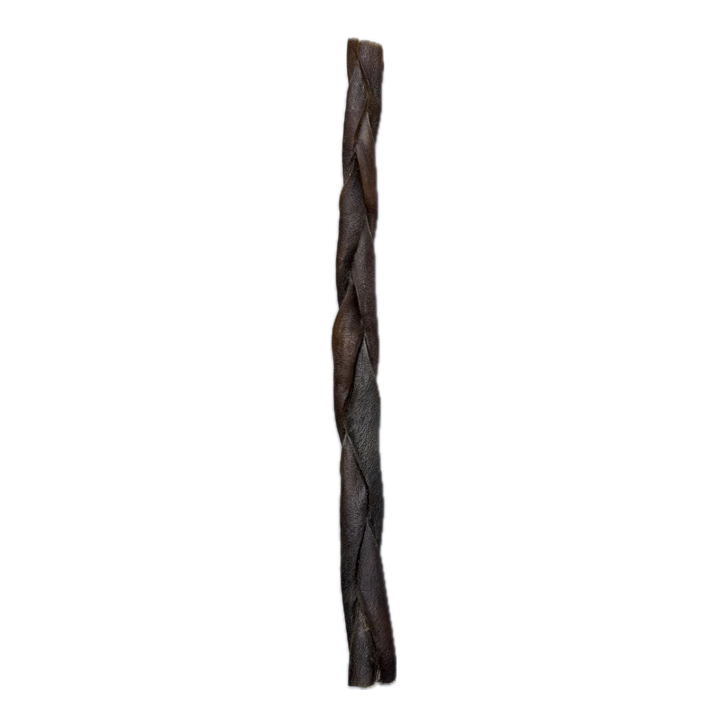 Twisted deer  skin stick on a white background