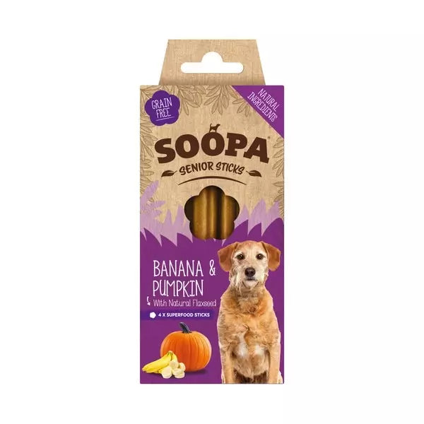 Soopa Banana & Pumpkin SENIOR Dental Sticks 4pc