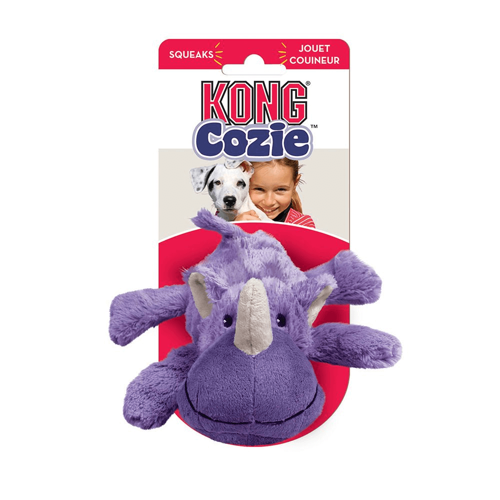 KONG Cozie Brights Rosie Rhino Medium – Plush Squeaky Dog Toy | Chow ...