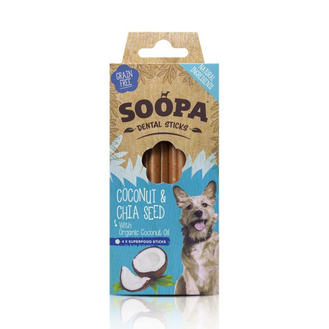 Soopa Dental Sticks Coconut & Chia Seed 4pc
