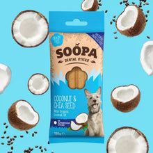 Load image into Gallery viewer, Soopa Dental Sticks Coconut &amp; Chia Seed 4pc
