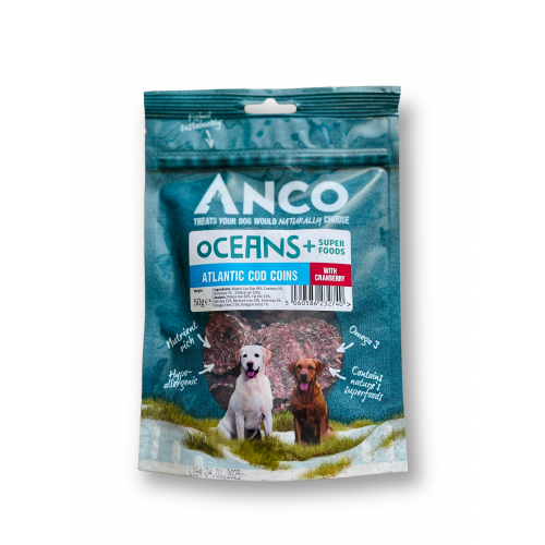 Anco Oceans Plus Atlantic Cod Coins with Cranberry 50g