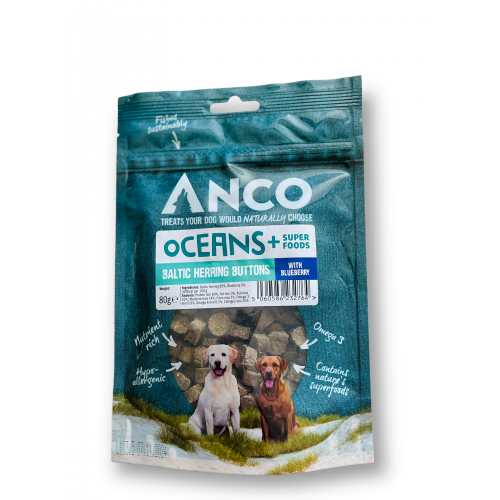 Anco Oceans Plus Baltic Herring Buttons with Blueberry 80g