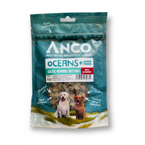 Anco Oceans Plus Baltic Herring Buttons with Cranberry 80g