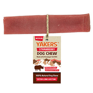 Yakers Dog Treat Chew Strawberry Medium