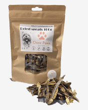 Load image into Gallery viewer, stack of dried sprats dog chews, pouch 
