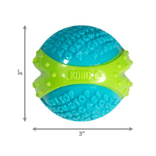 Load image into Gallery viewer, blue-and-green-corestrength-dog-toy-dimensions
