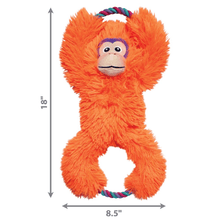 Load image into Gallery viewer, orange-kong-tuggz-monkey-dog-toy-dimensions
