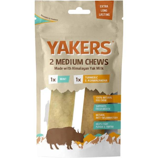 Yakers Dog Chew Treats Healthcare Mint & Turmeric Pack Of 2