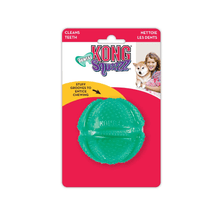 Load image into Gallery viewer, teal-kong-squeezz-dental-dog-ball-in-packaging

